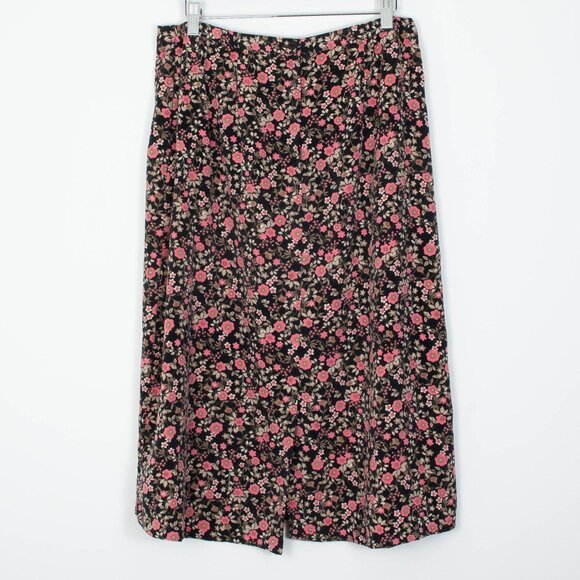 Christopher & Banks Womens Floral A-Line Midi Skirt Size 12 Preppy Academia - Picture 4 of 5